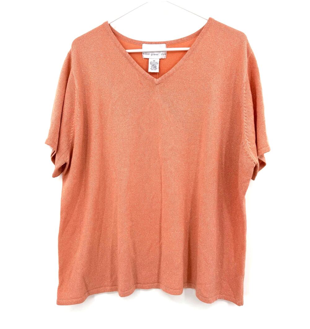 Susan Graver Style‎ Size 2X Short Sleeve Shirt Top Blouse NWT New with Tags